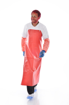 Red 48inch PVC Apron With Ties - Each