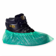Green Disposable Polythene Overshoes - Case of 2000