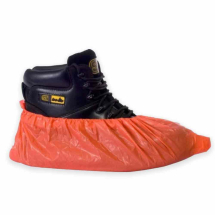 Red Disposable Polythene Overshoes - Case of 2000
