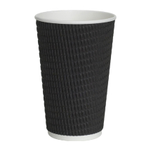 Black (12oz) Triple-Wall Ripple Cups - Case of 500