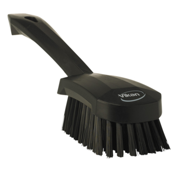 Black Vikan Hygiene (270mm / 10.6") Hard Washing Brush with Short Handle - Each