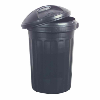 Wham! Black Plastic Dustbin with Lid - Each