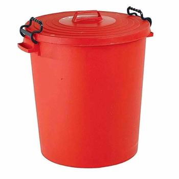 Red Colour Coded Plastic Dustbin with Lid (110ltr) - Each