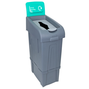 Procycle Grey 80ltr Recycling Bin Green Mixed Waste - Each