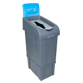 Procycle Grey 80ltr Recycling Bin Blue Glass Waste - Each