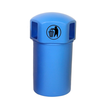Blue Closed Top Litter Bin with Tidy Man Logo (145ltr) - Each