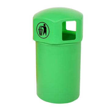 Green Closed Top Litter Bin with Tidy Man Logo (145ltr) - Each