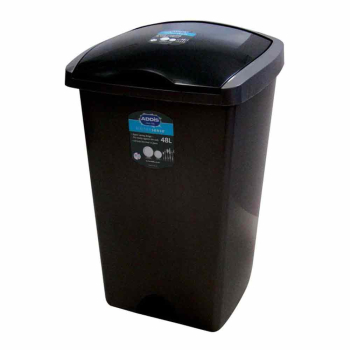 Black Addis 50ltr Lift Top Lid Bin - Each Black Addis 50ltr Lift Top Lid Bin - Each