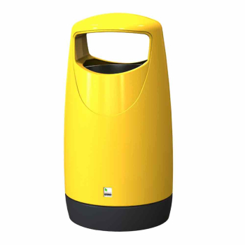 Yellow Ribble Hooded Outdoor Litter Bin (100ltr) - Each