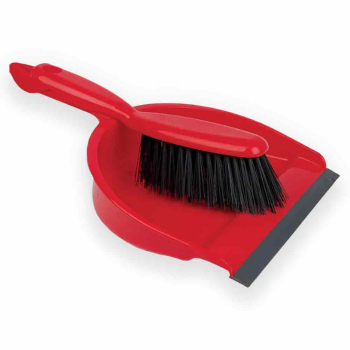 Red Dustpan & Brush Set - Each