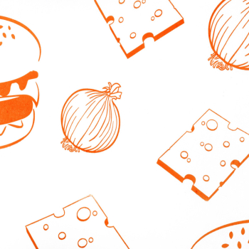 Orange Printed Burger Wraps (25cm x 32cm) - Case of 2000