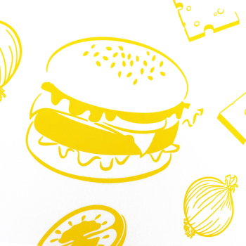Yellow Printed Burger Wraps (25cm x 32cm) - Case of 2000