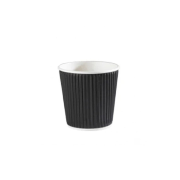 Black (4oz) Ripple Wall Hot Drink Cups - Case Of 1000