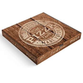 12" Special Wood Effect Pizza Boxes - Case of 100