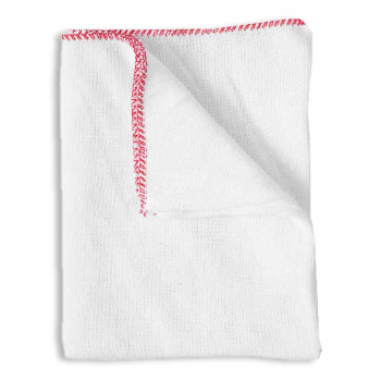 Red Trim Bleached Dishcloth (18"x10") - Pack of 20