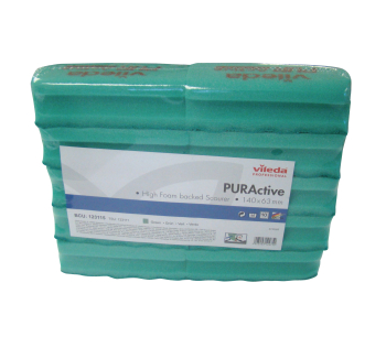 Green Vileda Professional PurActive Foam Scourers - Pack of 10