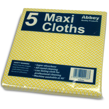 Yellow System Local Authority Maxi Cleaning Cloth - Pack of 5