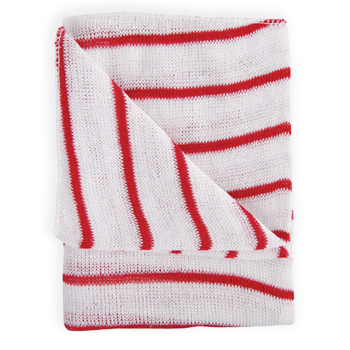 Red Striped Cotton Dishcloth (16"x12") - Pack of 20