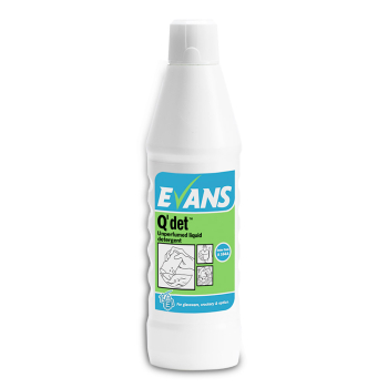 Evans Vanodine Q'Det Unperfumed Washing Up Liquid - 1ltr