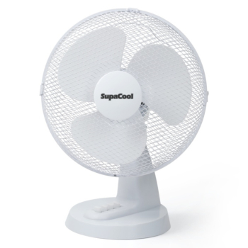30cm (12") SupaCool White Oscillating Desk Fan - Each