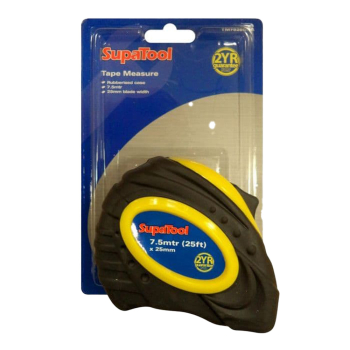 Supatool 7.5m Rubberrised Tape Measure - Each