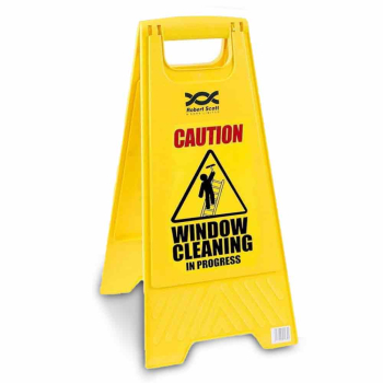 Plastic Folding 'Window Cleaning' Caution Sign - Each