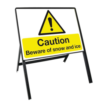 Heavy Duty Caution Beware of Snow & Ice Sign - Each