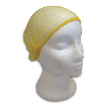 Yellow Disposable Hair Nets (Metal Detectable) - Case of 100