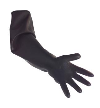 Black 17" Heavy Duty Rubber Gauntlets - Pair