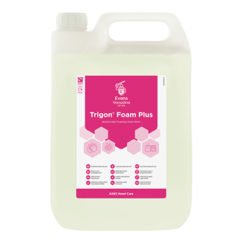 Evans Vanodine Trigon Plus Unfragranced Foam Hand Wash - 5ltr