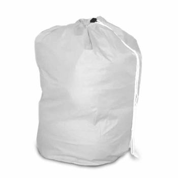 White Nylon Drawstring Laundry Bag - Each