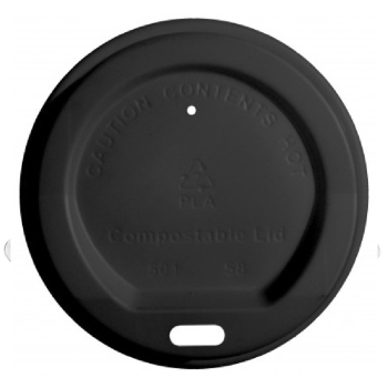 Black Sip Lids for Compstable (12oz / 16oz) Cups - Case of 1000