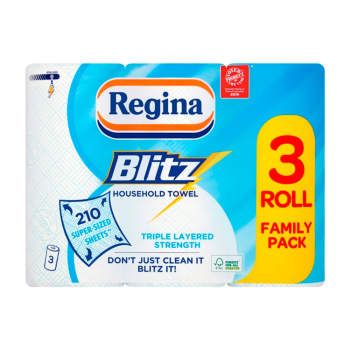 Regina Blitz Kitchen Roll 210 Sheets - Pack Of 3