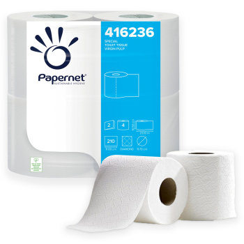 Papernet 2ply White Embossed Toilet Rolls - Case of 40