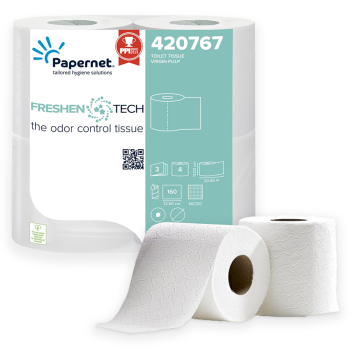 Papernet 3ply White Embossed Toilet Rolls - Case of 40