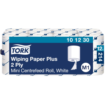 Tork (101230) 2ply White Wiping Paper Centrefeed Rolls - Case of 12