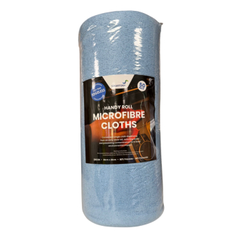 Blue Handy Roll Microfibre Cloths 30x30cm - Roll Of 50