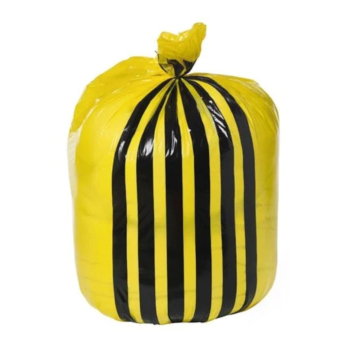 80Ltr 15Kg Yellow Tiger Stripe UN Clinical Waste Bags (380x740x915mm) - Case of 200