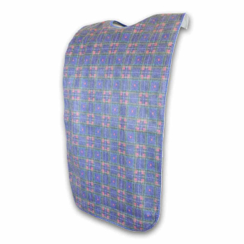 Adult Fluidproof Blue Stewart Bib (60cm) - Washable with Poppers