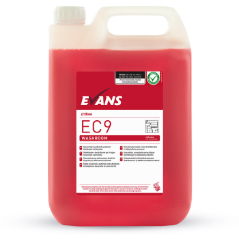 Evans Vanodine EC9 (Red Zone) Concentrated Washroom Cleaner Bulk Refill - 5ltr