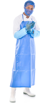 Blue 48" PVC Apron With Ties - Each