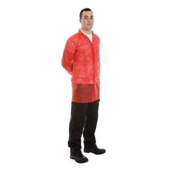 XXX-Large Special Red Velcro Fastening Visitor Coats - Case of 50