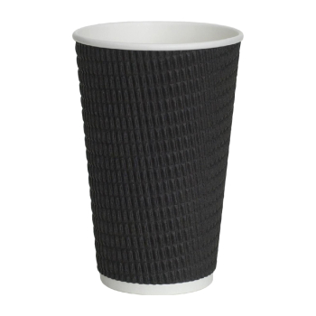 Black (16oz) Triple-Wall Ripple Cups - Case of 500