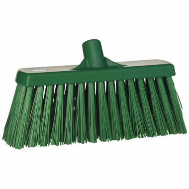 Green Vikan Hygiene (330mm / 13") Stiff Bristle Yard Brush Head