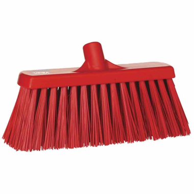 Red Vikan Hygiene (330mm / 13") Stiff Bristle Yard Brush Head