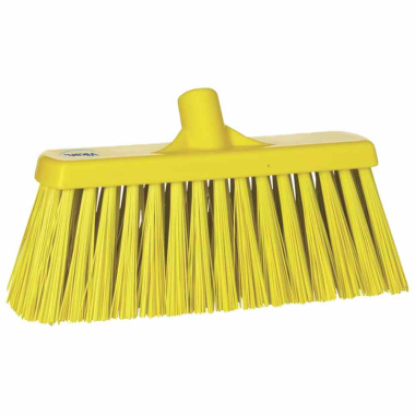Yellow Vikan Hygiene (330mm / 13") Stiff Bristle Yard Brush Head