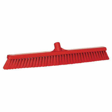 Red Vikan Hygiene (610mm / 24") Soft Bristle Brush Head - Each