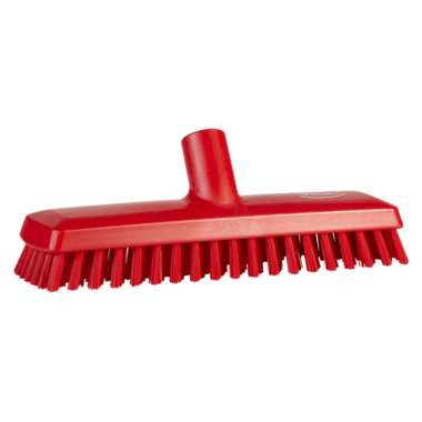 Red Vikan Hygiene (270mm / 10.6") Stiff Bristle Deck Scrub Brush Head