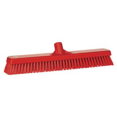 Red Vikan Hygiene (470mm / 18.5") Stiff Bristle Deck Scrub Brush Head