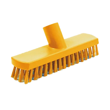 B1874 Yellow Stiff Bristle Deck Scrub Brush Head (215mm)